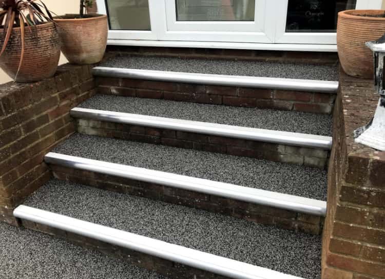 This is a photo of a Resin bound stair path carried out in Southampton. All works done by Resin Driveways Southampton
